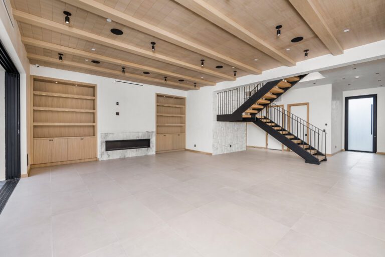 basement living room wooden staircase massillon ohio kandkconstruction