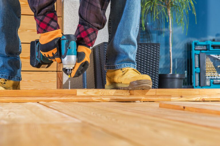 Building wooden porch and attaching wood planks finish carpentry Massillon