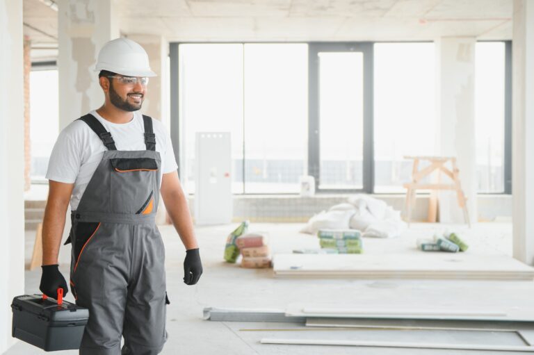 Skilled worker making interior repairs in Massillon home