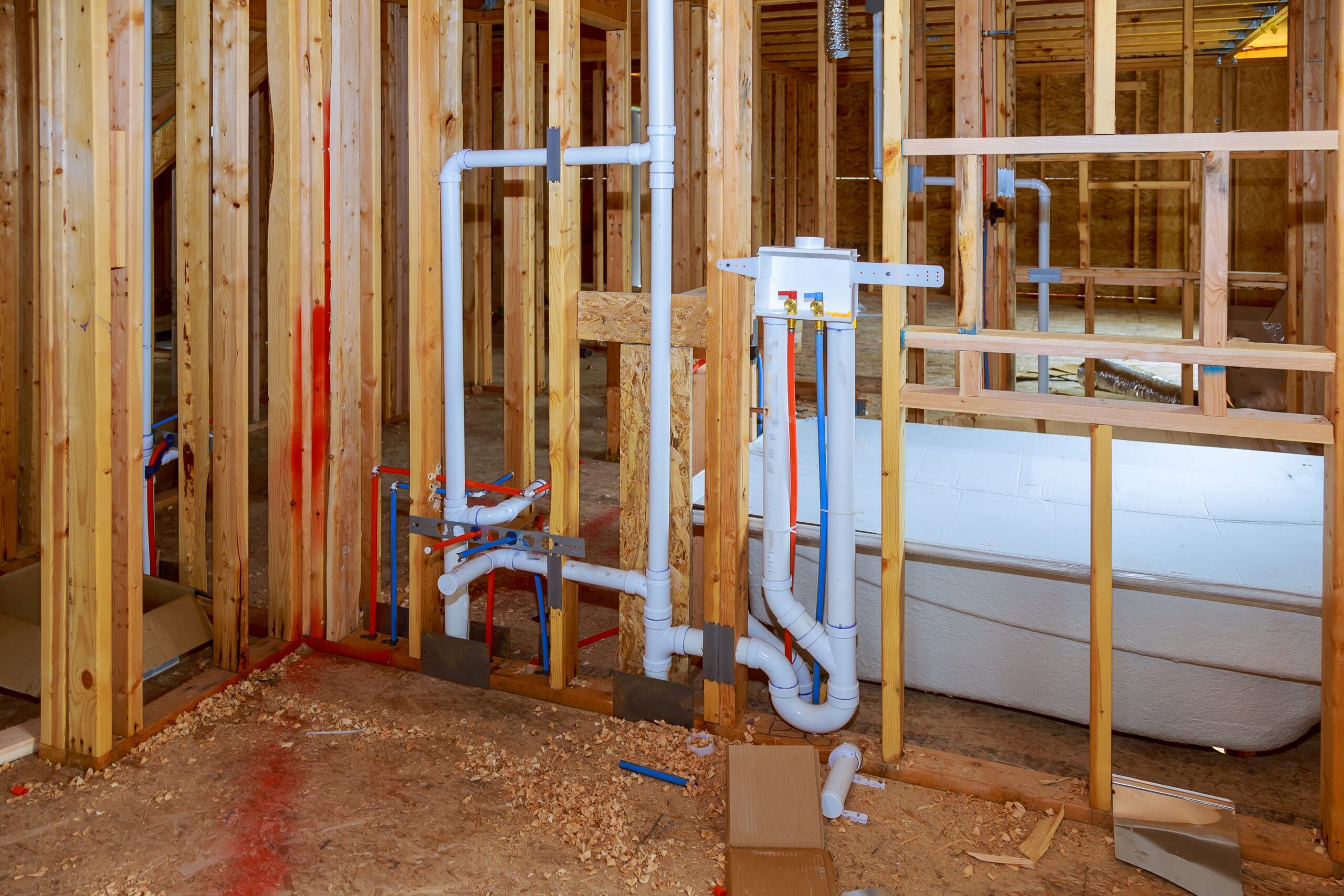 K and K Construction team performing plumbing and renovation work on a residential remodeling project in Ohio.