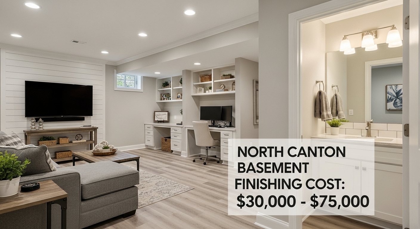 Finished basement remodel by K and K Construction Ohio