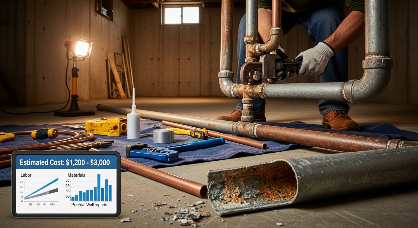 Plumber replacing old galvanized pipes Ohio