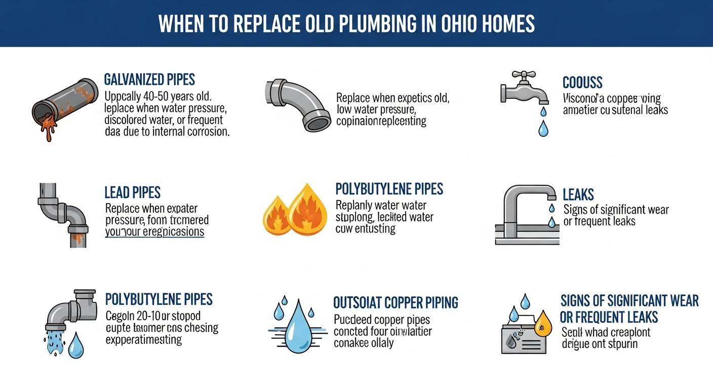 Professional plumber replacing outdated pipes Ohio