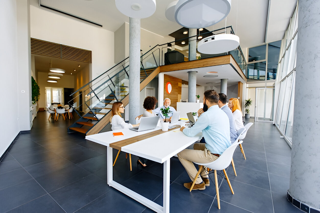 Plain Township 4 Modern office space remodeling project in Cuyahoga County with sleek design and updated interiors