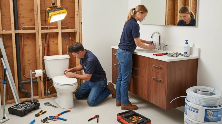 Expert plumbing modifications and fixture installation by K and K Construction in Massillon Ohio