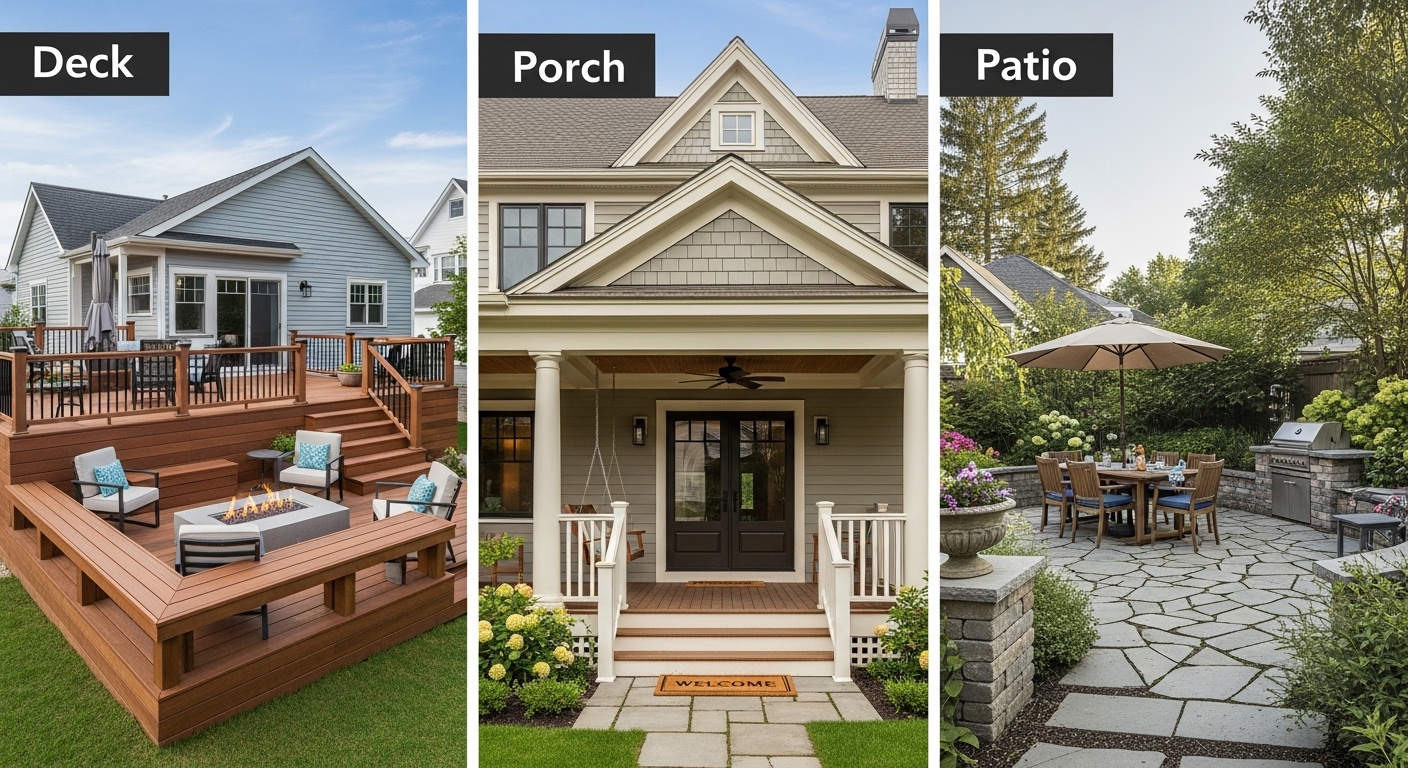Deck vs. Porch vs. Patio