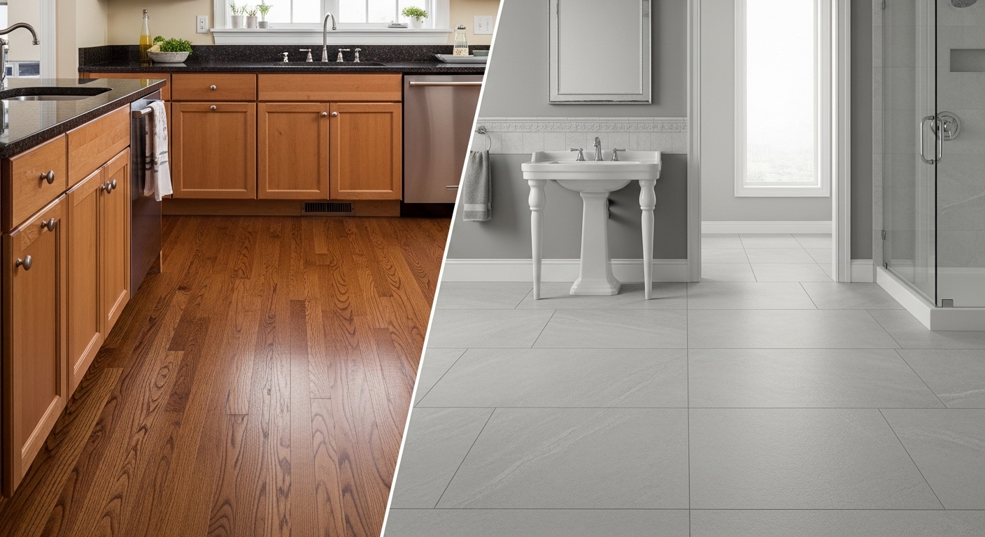Tile vs. Hardwood in Kitchens and Bathrooms What Ohio Homeowners Should Choose