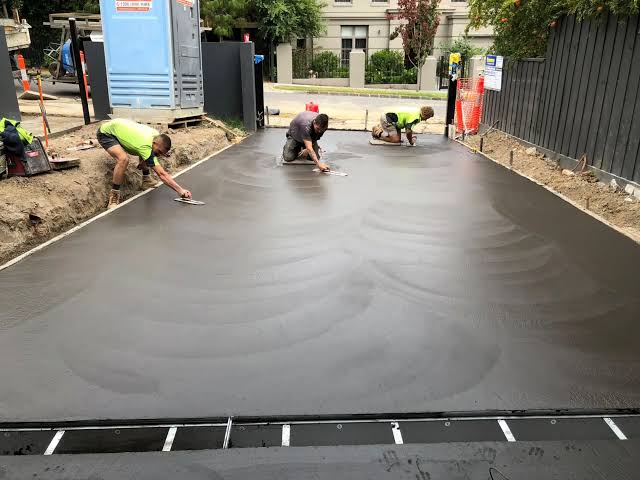 Finished concrete driveway project for a Twinsburg Ohio home